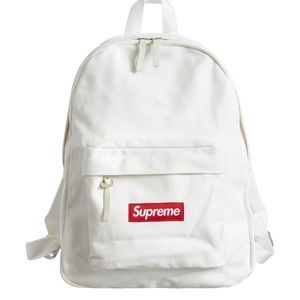 Supreme White Canvas Backpack